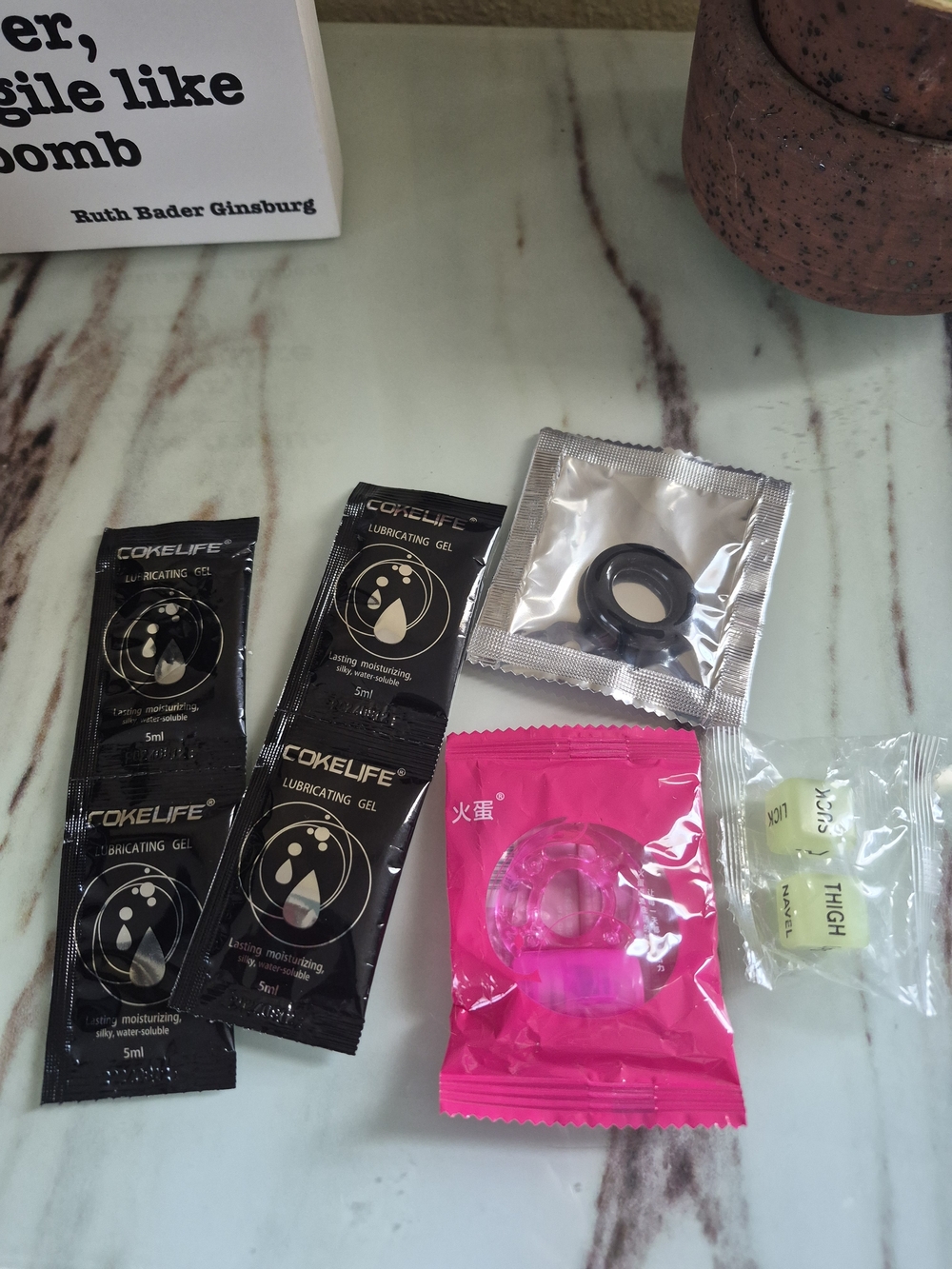COKELIFE Lubricating Gel Sachets + Assorted Ring Accessories